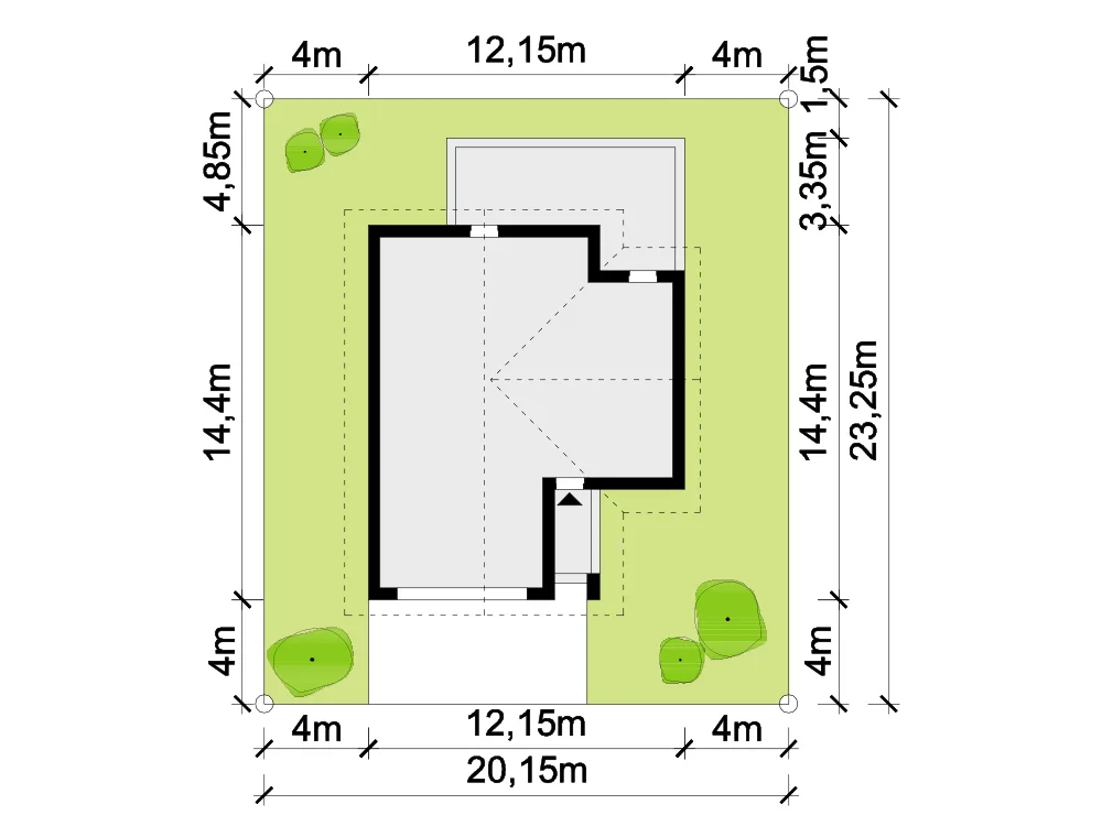 Usytuowanie na działce