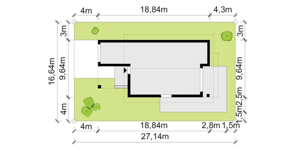 Usytuowanie na działce