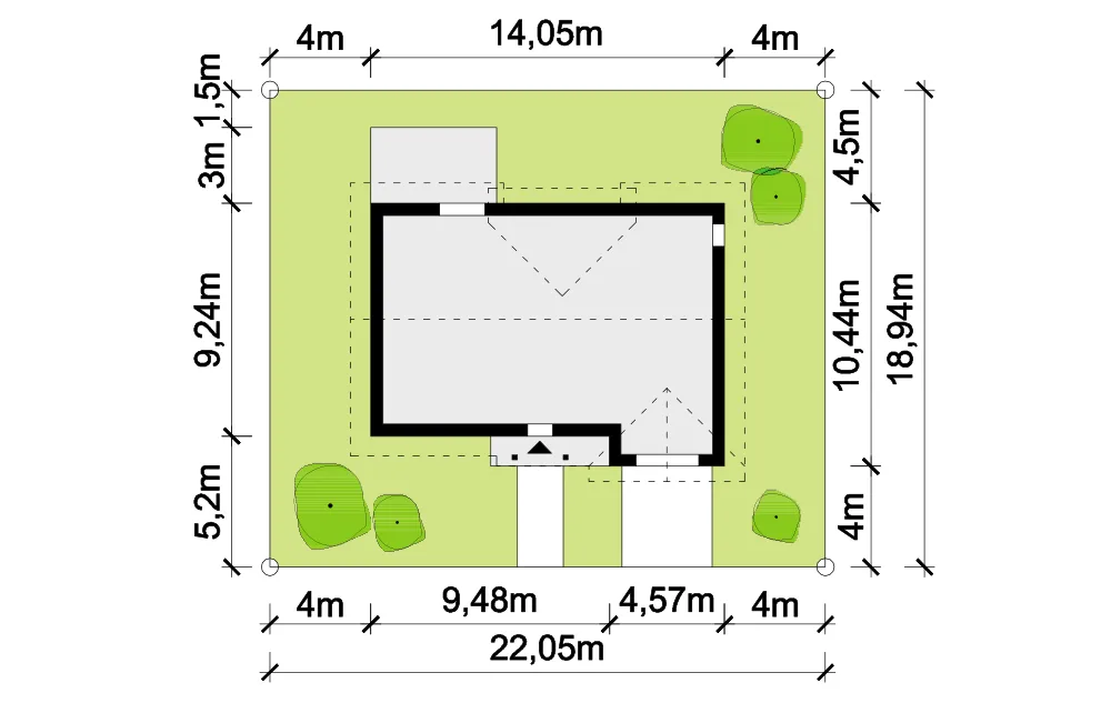 Usytuowanie na działce