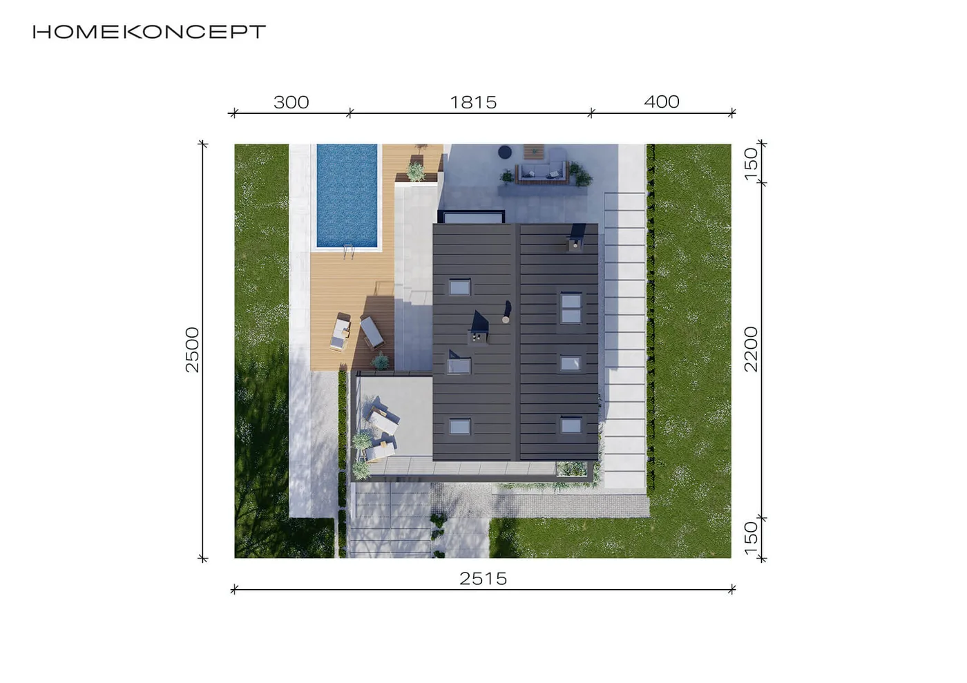 Usytuowanie na działce