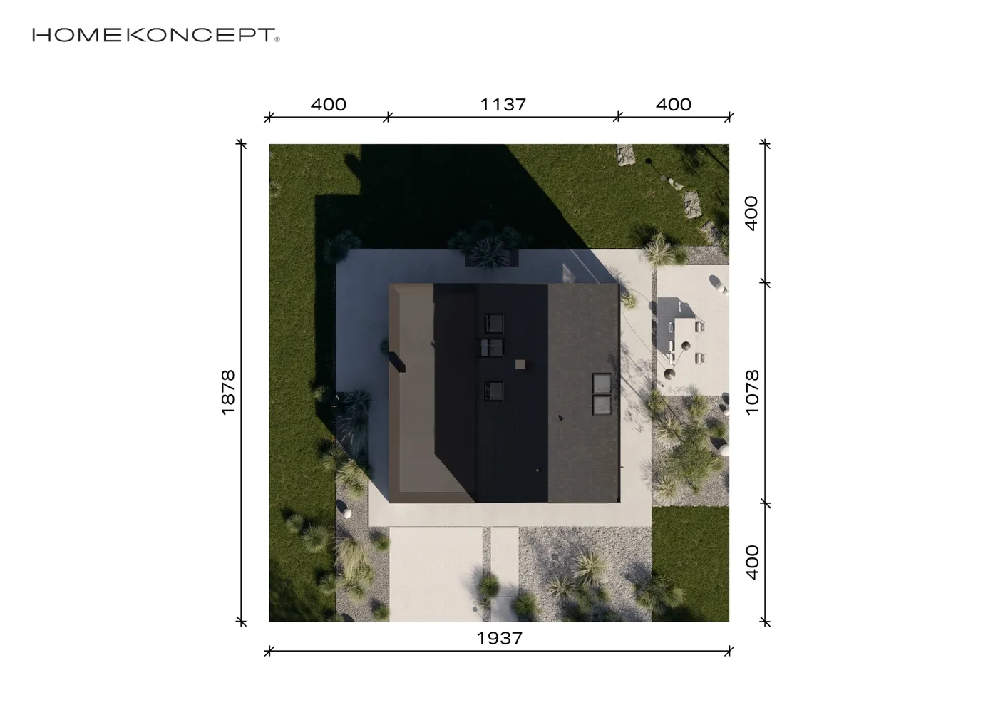 Usytuowanie na działce