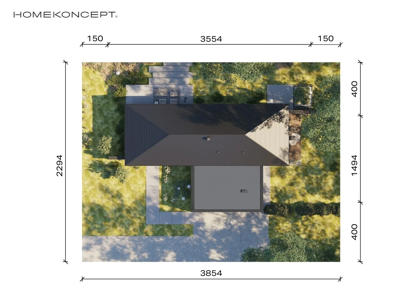 Usytuowanie na działce