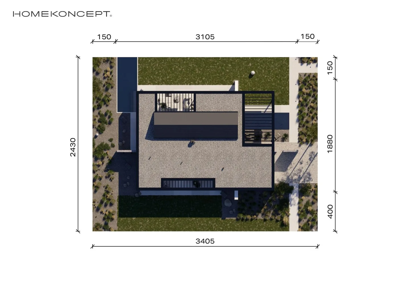 Usytuowanie na działce