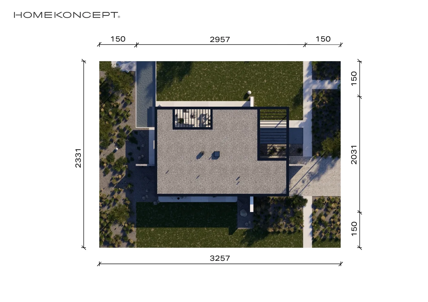 Usytuowanie na działce