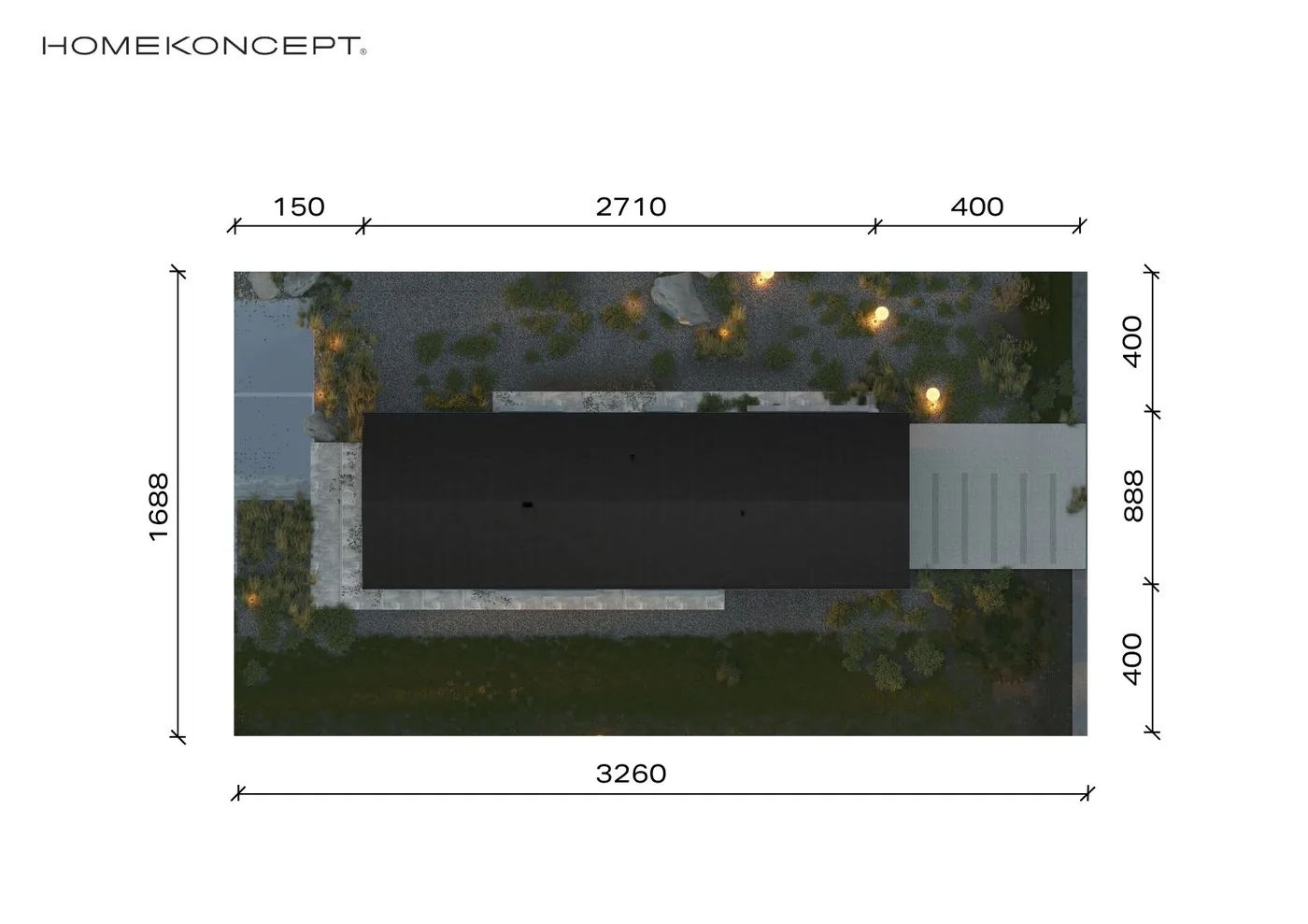 Usytuowanie na działce