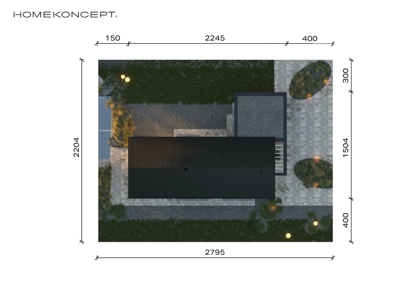 Usytuowanie na działce