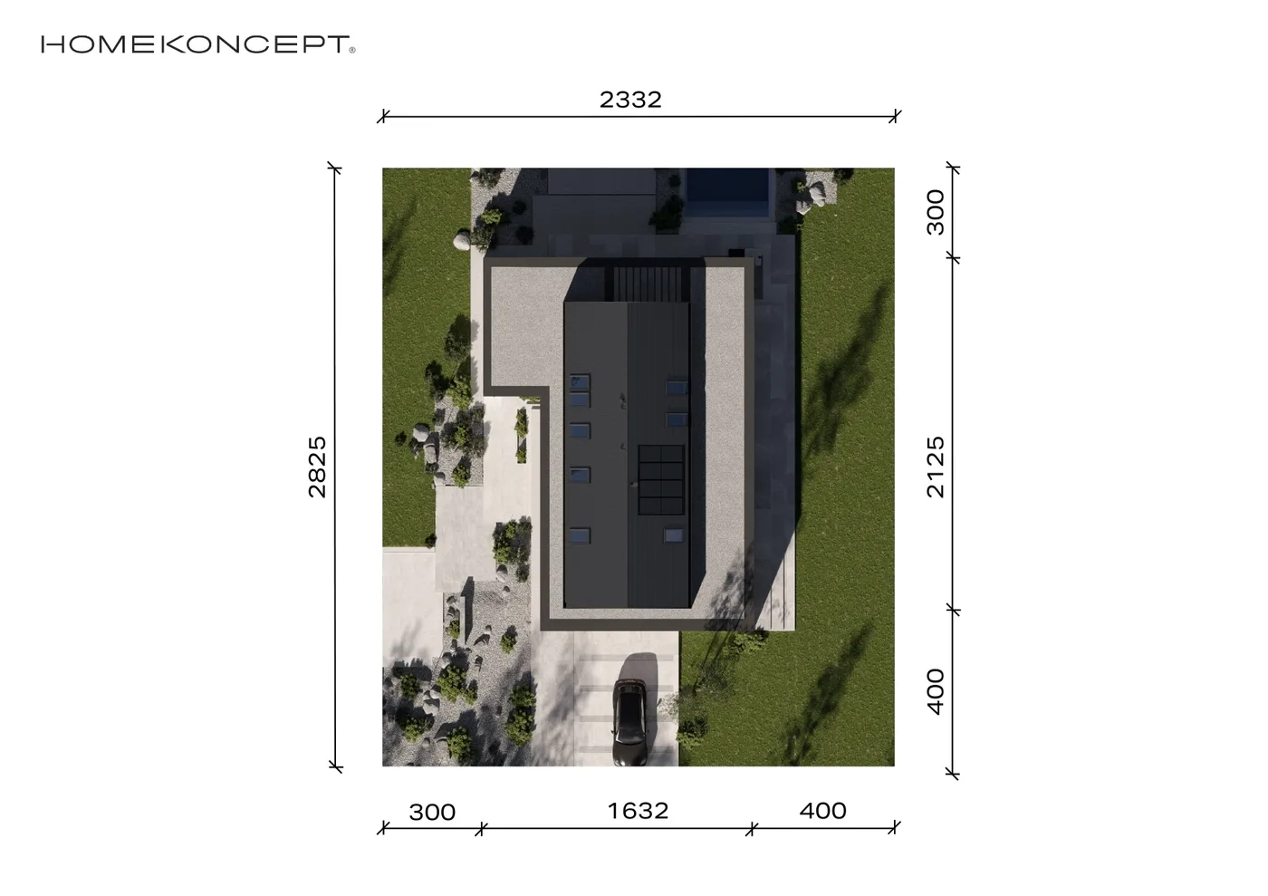 Usytuowanie na działce