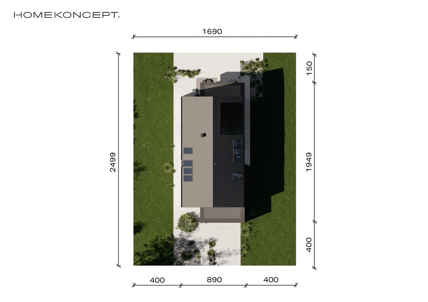 Usytuowanie na działce