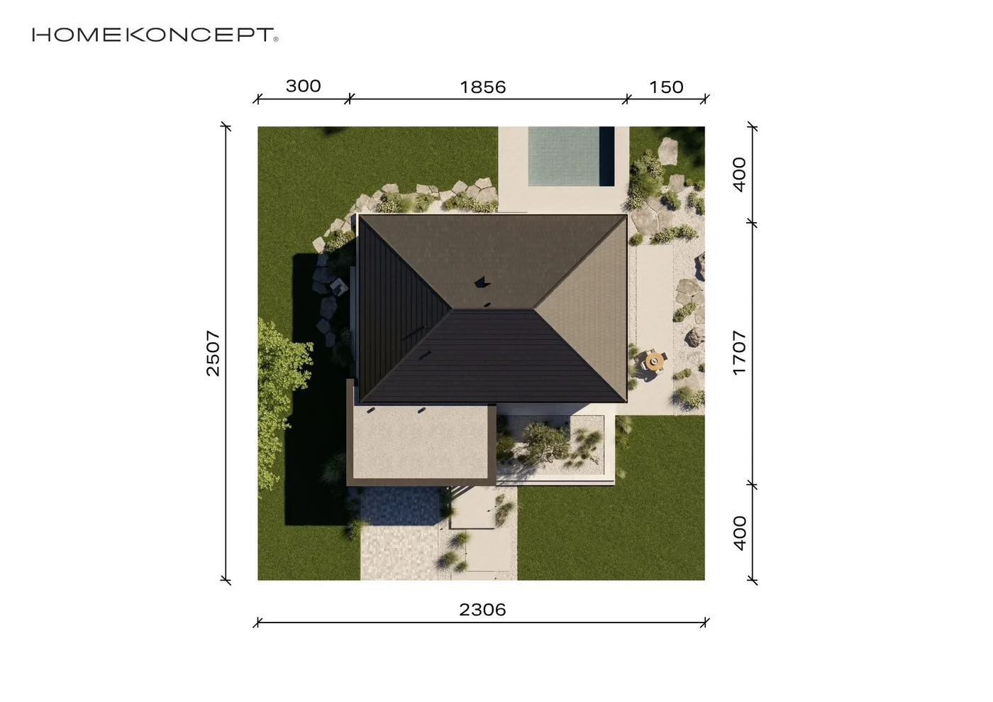 Usytuowanie na działce