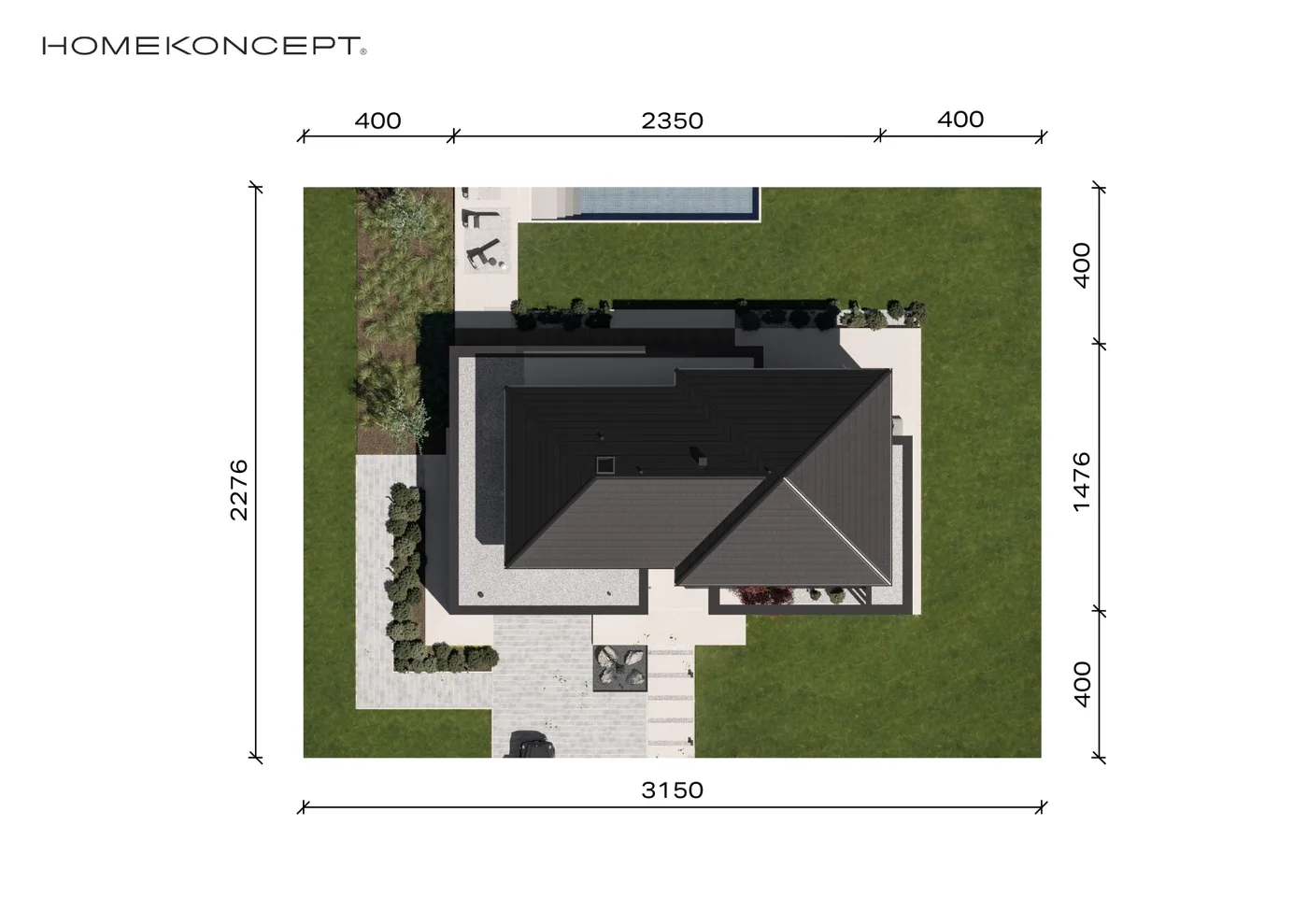 Usytuowanie na działce