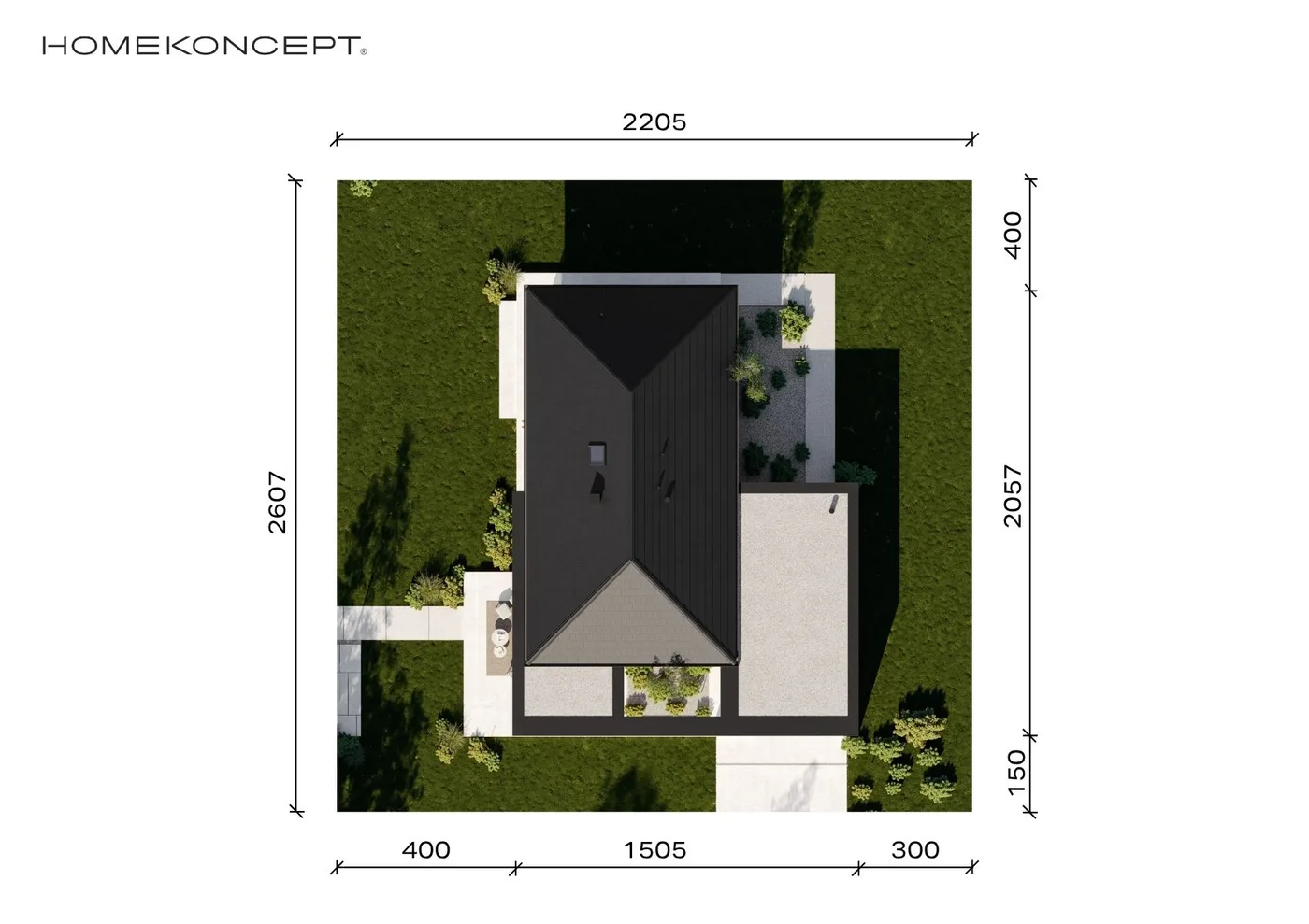 Usytuowanie na działce
