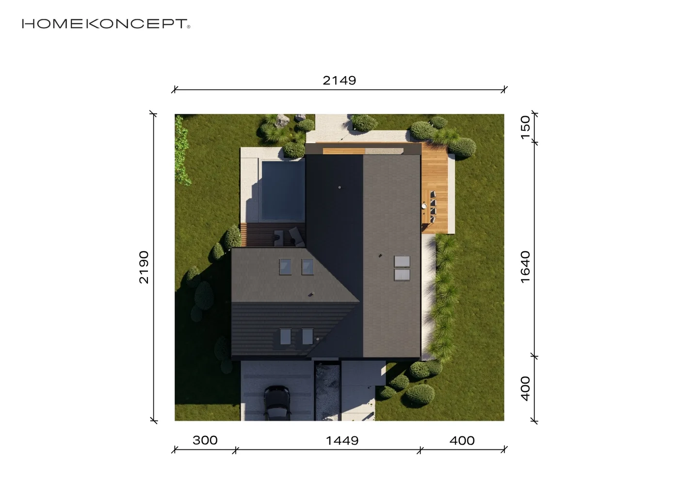 Usytuowanie na działce
