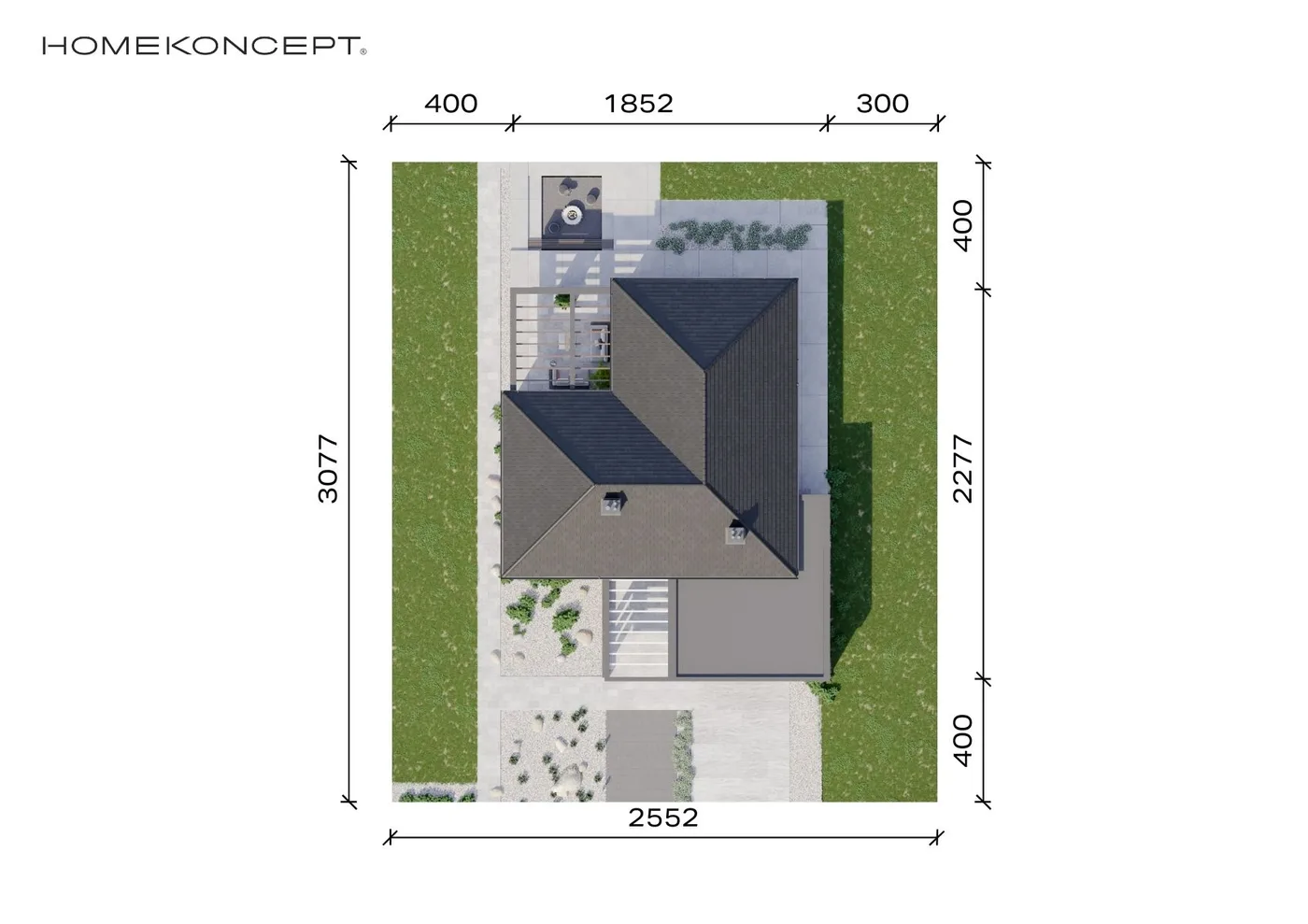 Usytuowanie na działce