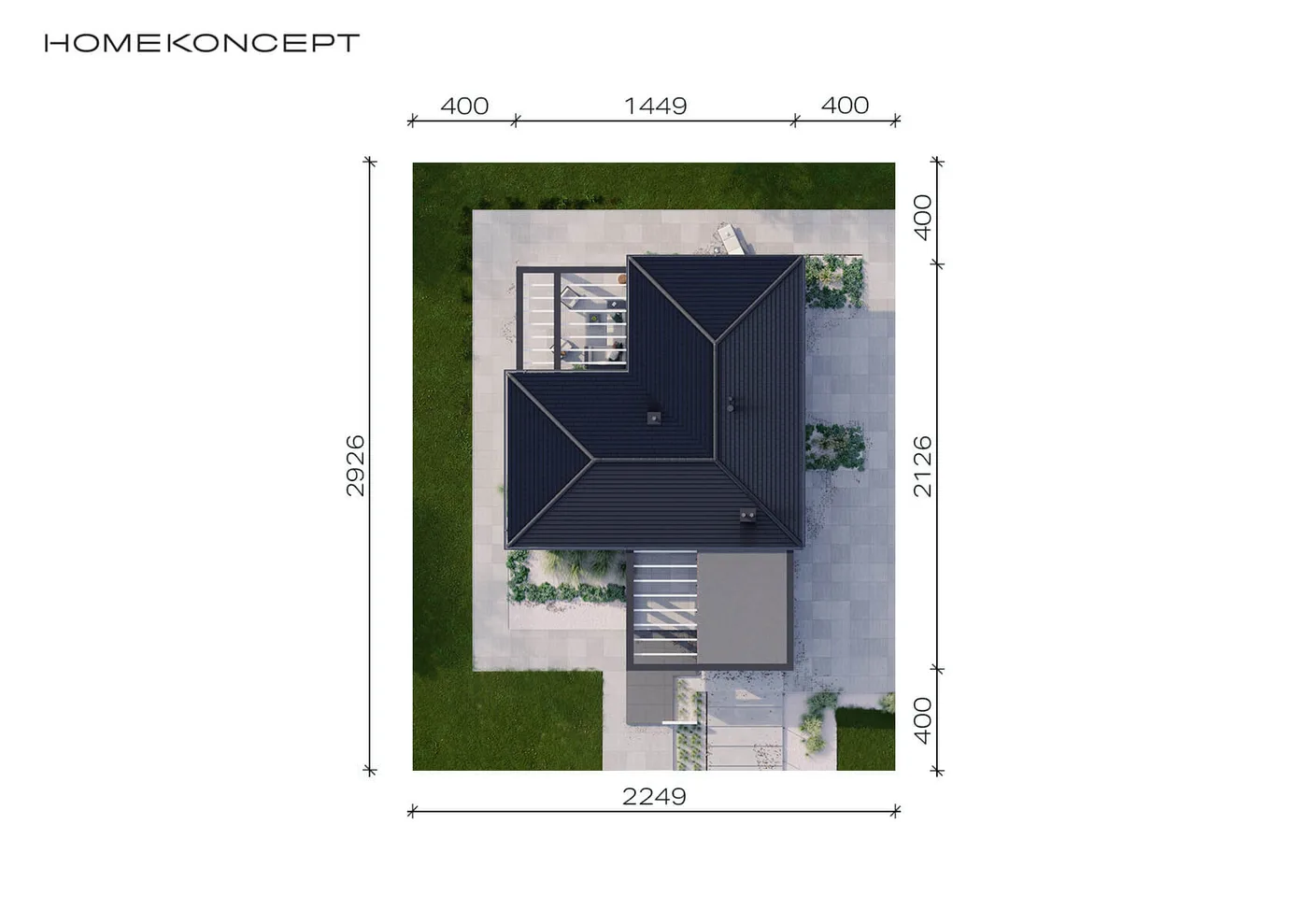 Usytuowanie na działce