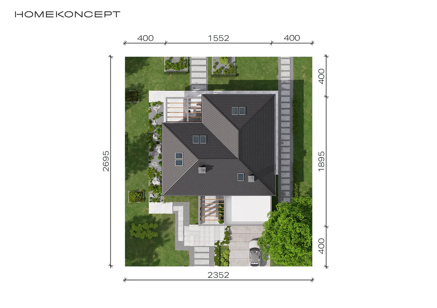 Usytuowanie na działce