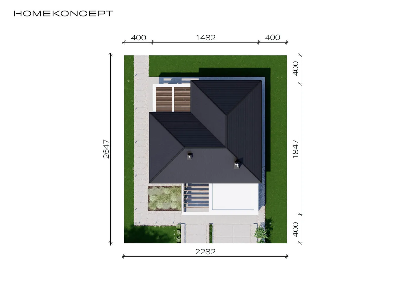 Usytuowanie na działce