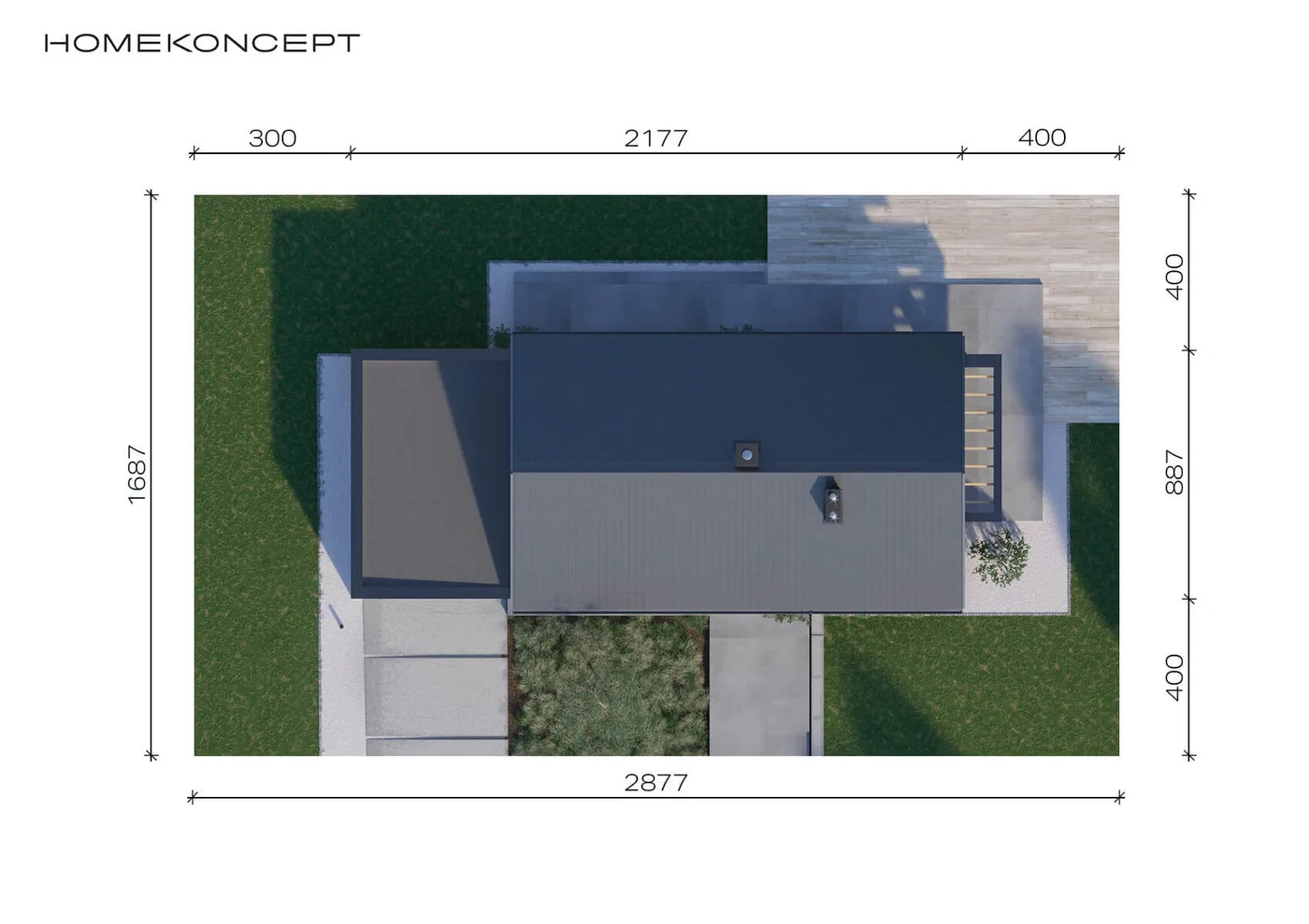 Usytuowanie na działce