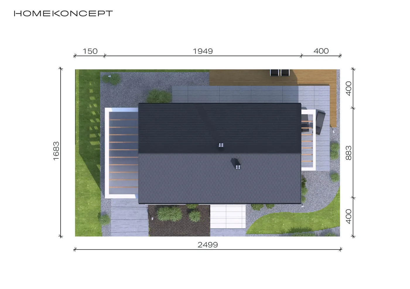 Usytuowanie na działce