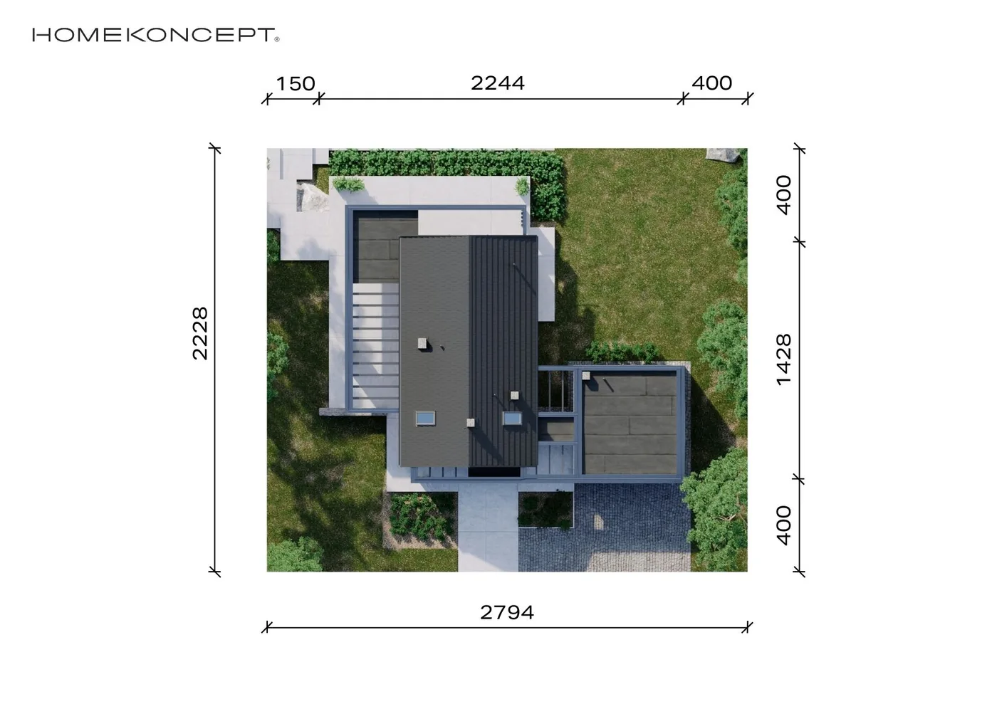 Usytuowanie na działce