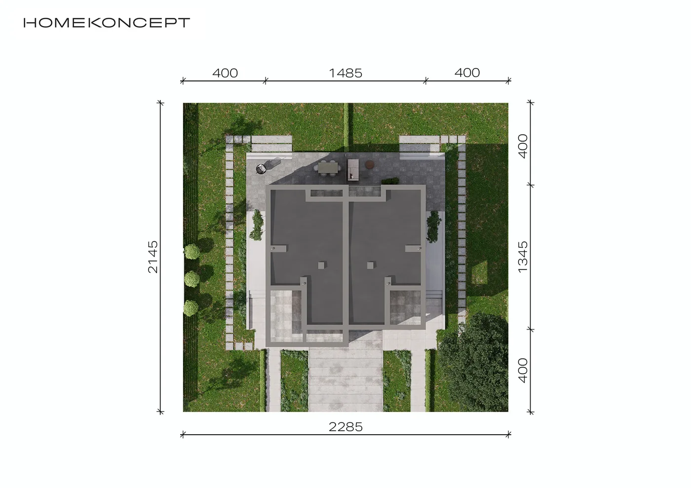 Usytuowanie na działce