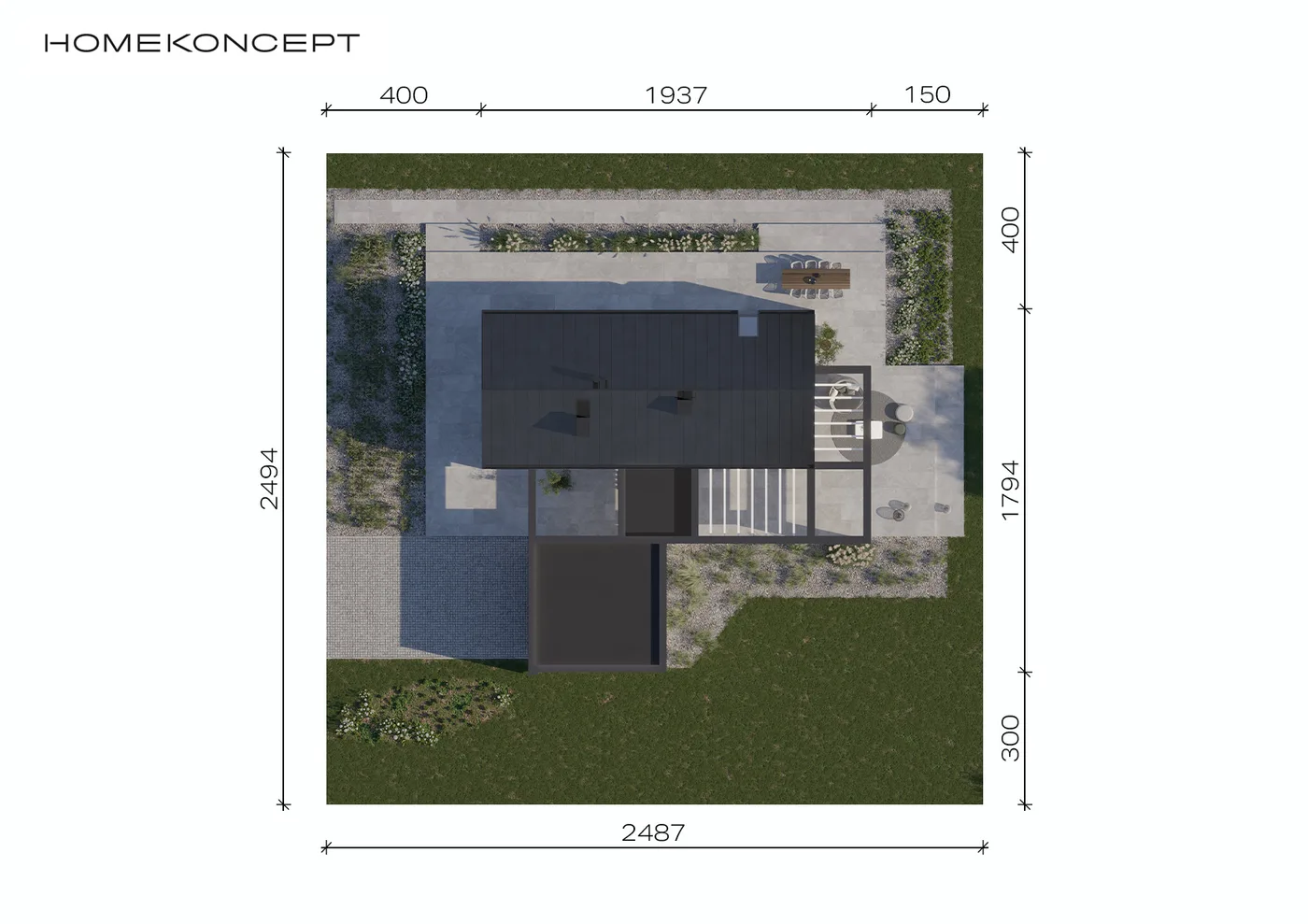 Usytuowanie na działce