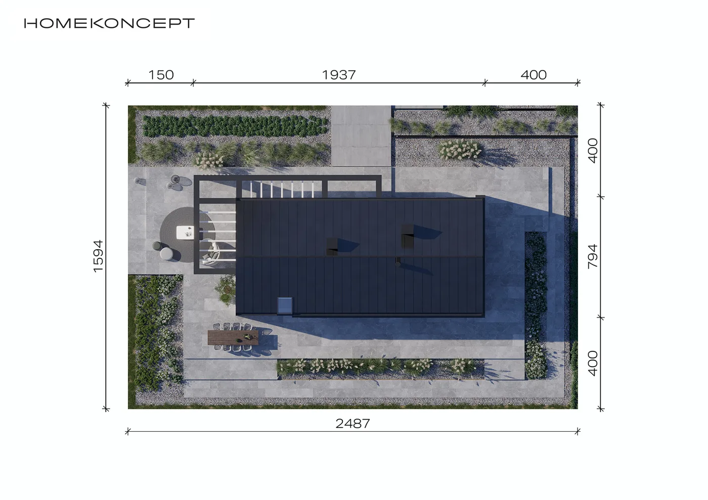 Usytuowanie na działce