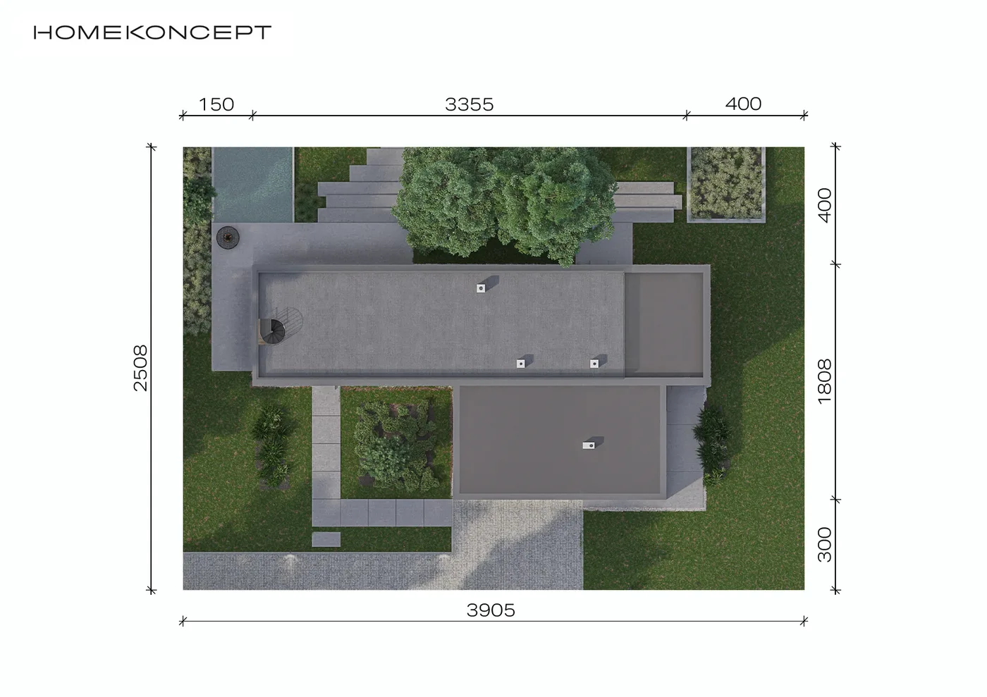 Usytuowanie na działce