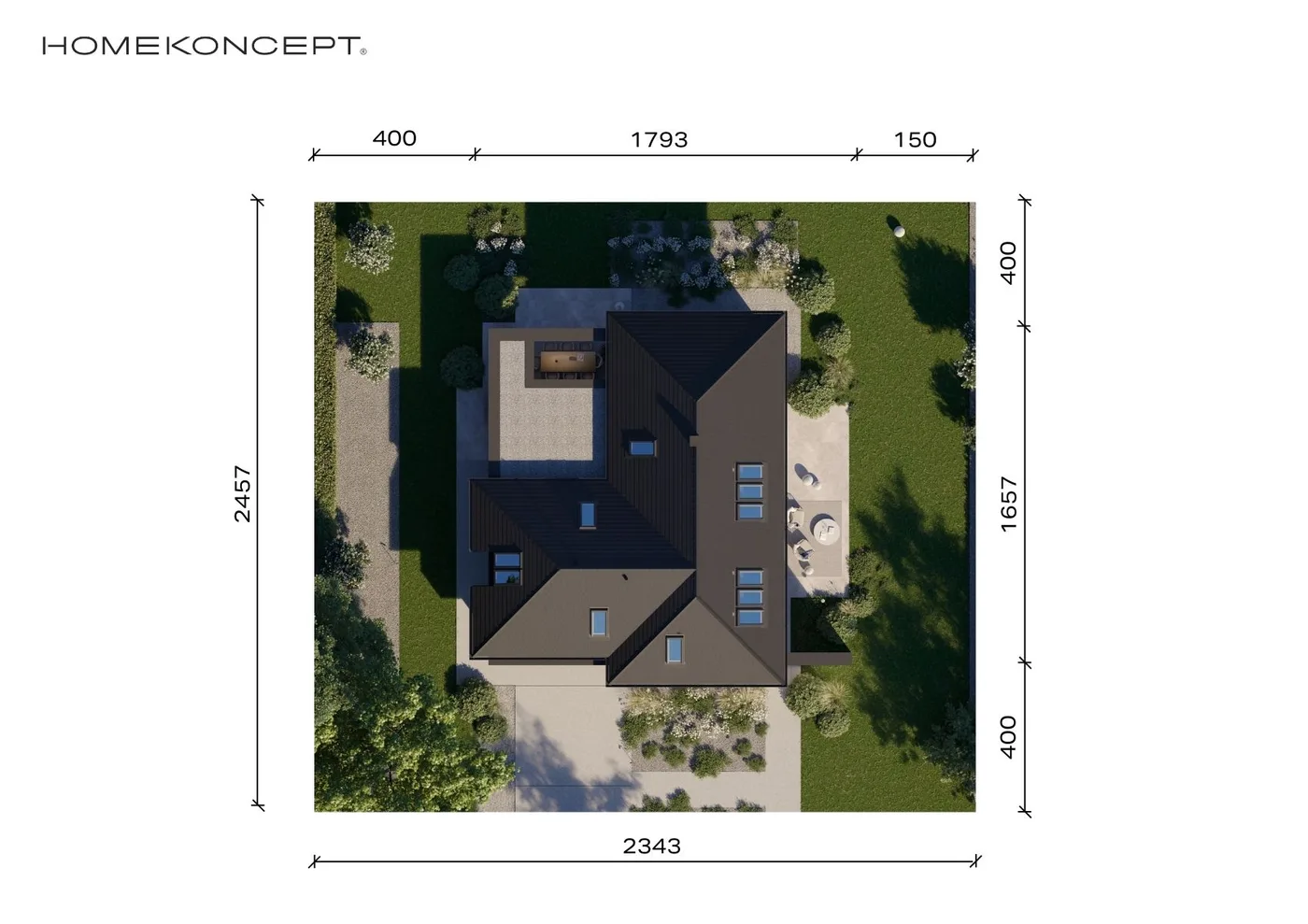 Usytuowanie na działce