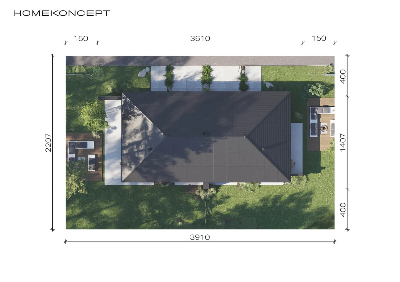 Usytuowanie na działce