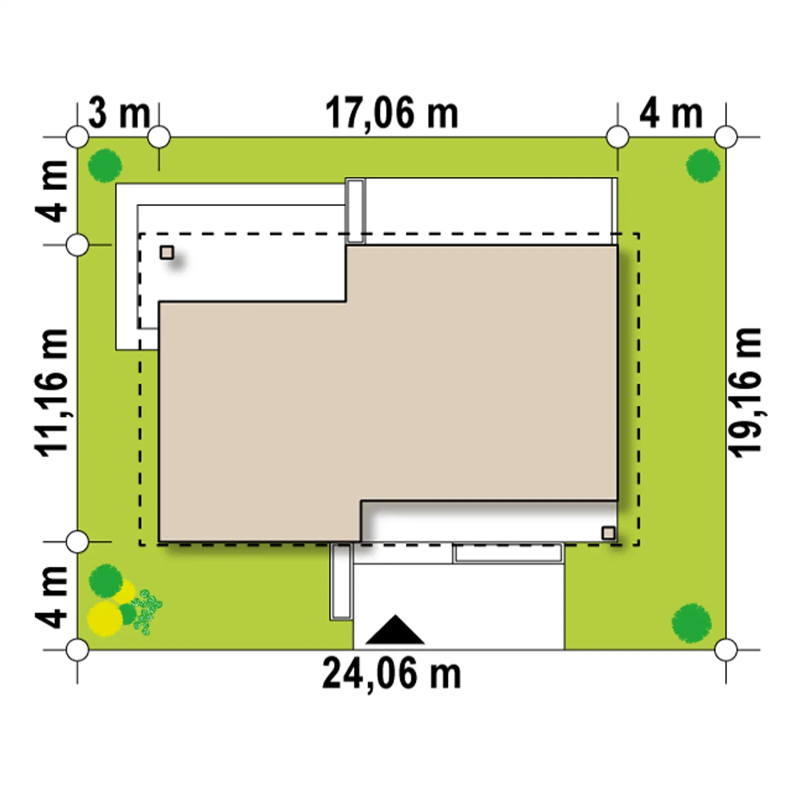 Usytuowanie na działce