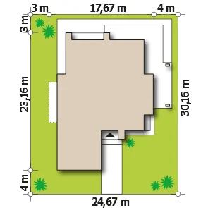 Usytuowanie na działce