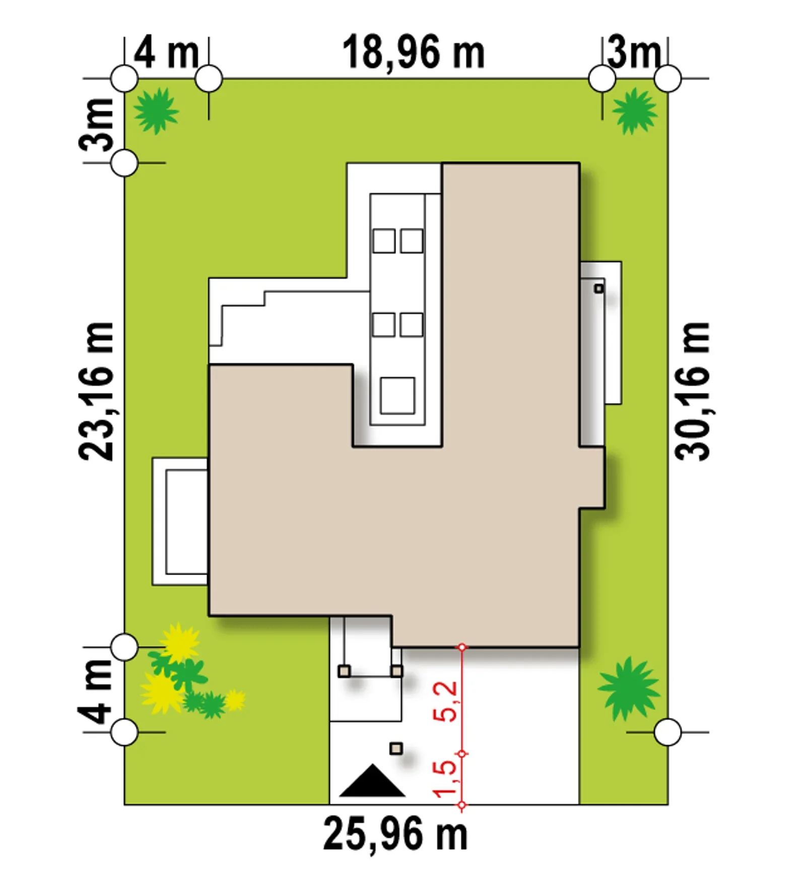 Usytuowanie na działce
